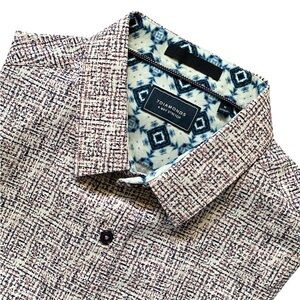 7 Diamonds 4 Way Stretch Men’s Geometric Short Sleeve Lightweight Shirt M